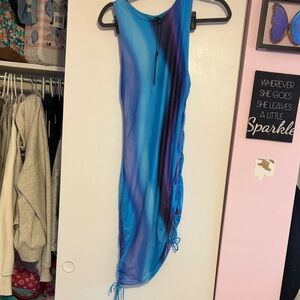 Blue and Purple Sleeveless Dress